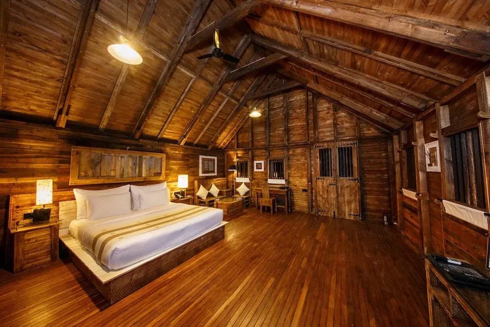 Chalet with balcony