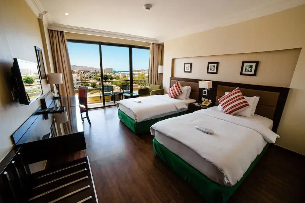 Deluxe Double room with city view twin beds