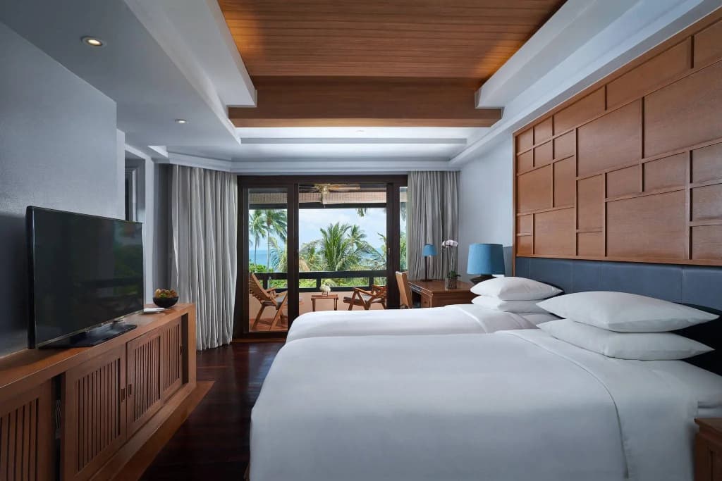Double room with balcony and with garden view twin beds