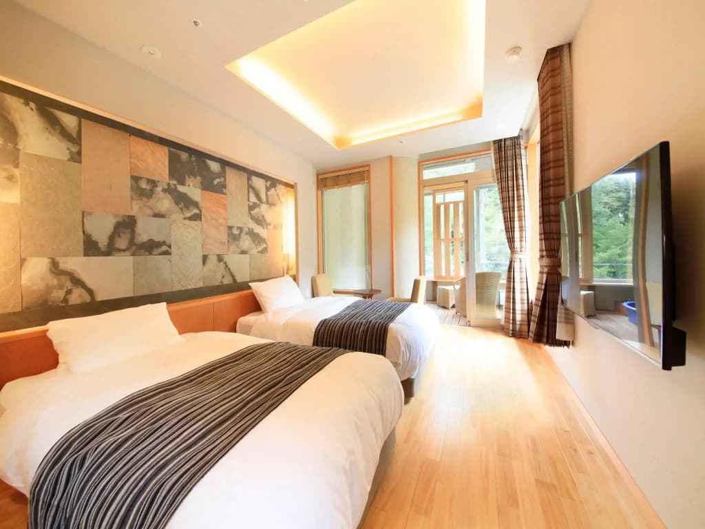 Standard Japanese or Japanese-Western Double room twin beds