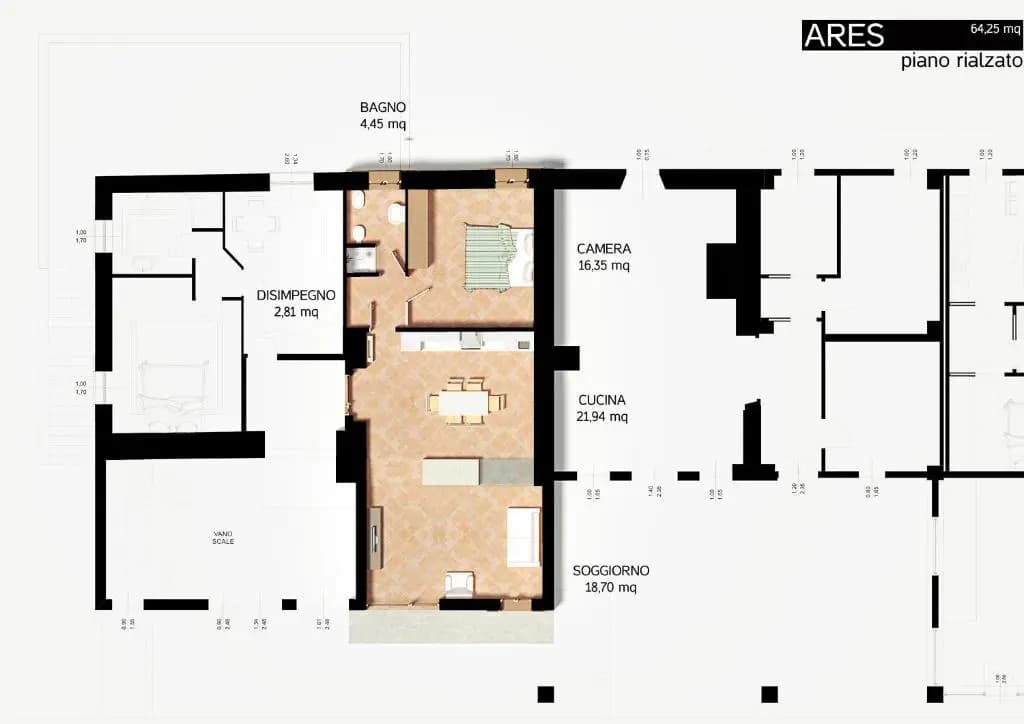 1 Bedroom Apartment with pool view