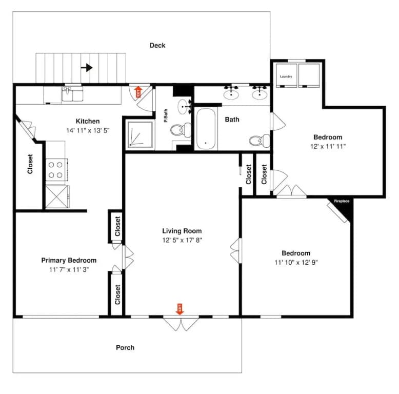 3 Bedrooms Cottage with balcony