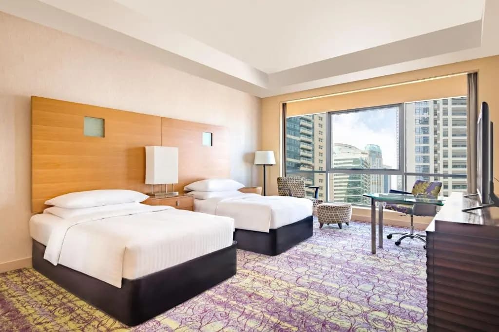 Deluxe Double room with city view twin beds