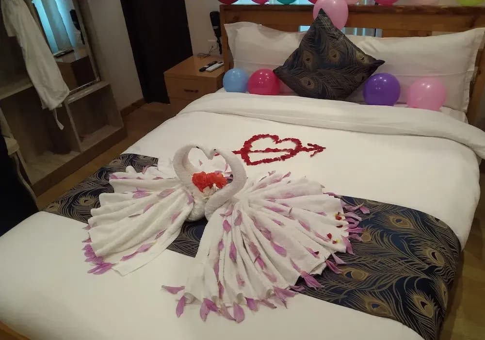 Deluxe Double room with balcony and with land view full double bed