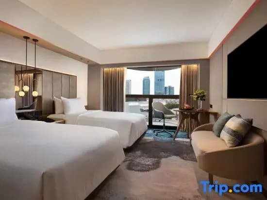 Deluxe Double Club room with city view twin beds