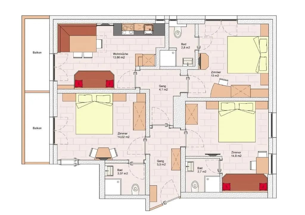3 Bedrooms Apartment