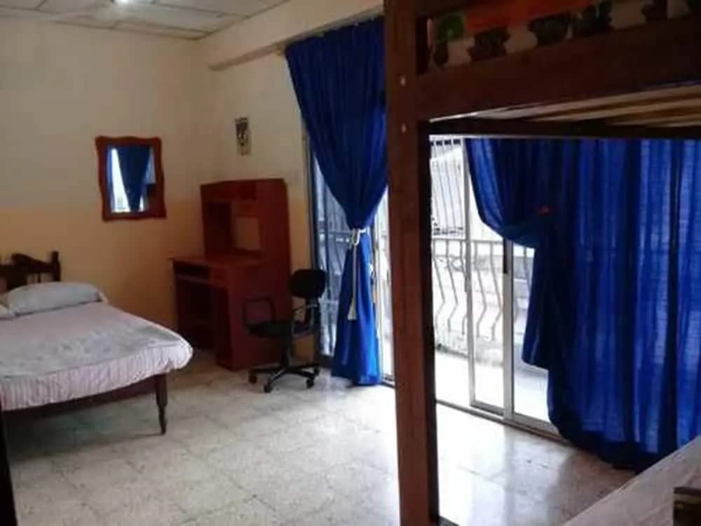 Bed in Dorm with balcony