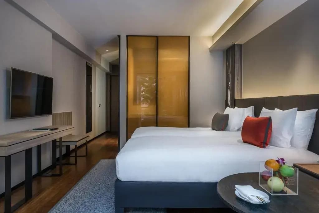 Deluxe Double room with city view twin beds
