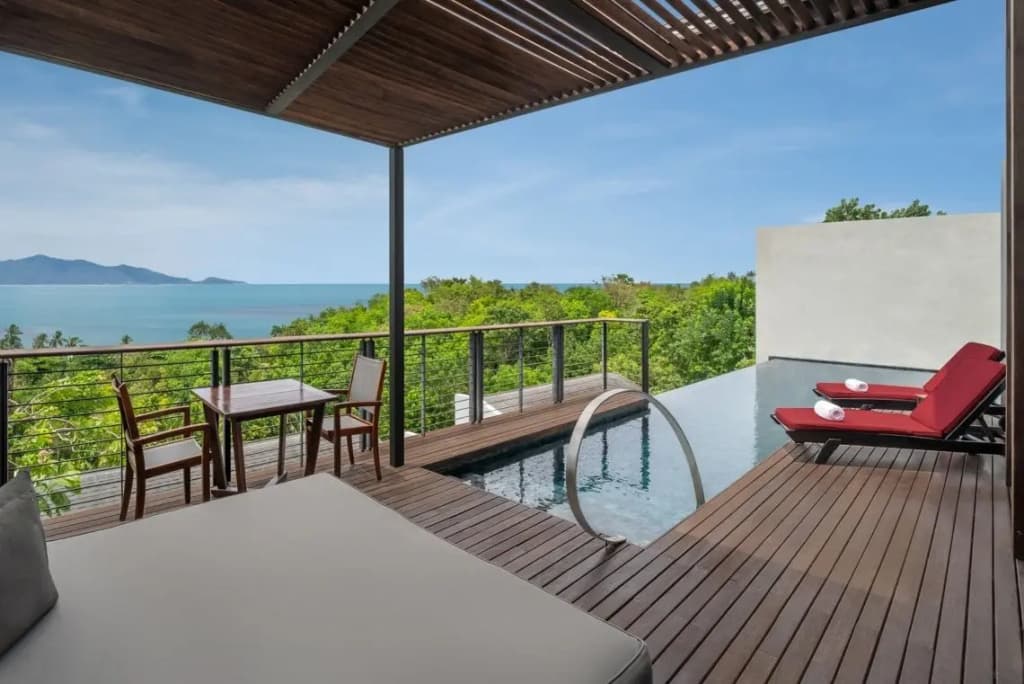 1 Bedroom Premier Double Villa with Private Pool with ocean view full double bed