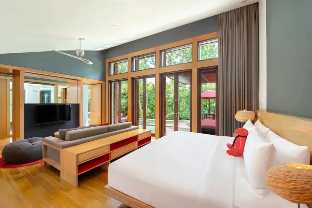 1 Bedroom Premier Beachfront Double Villa with Private Pool full double bed