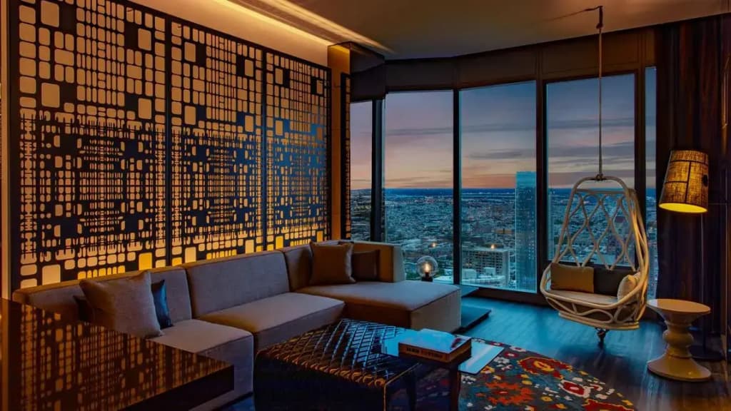 Double Studio Suite with skyline view full double bed