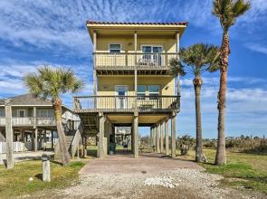 Steps to Beach: Ocean-view Retreat in Galveston!
