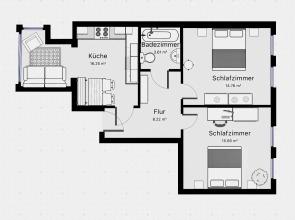 Purple Kitchen - Apartment mit großer Wohnküche