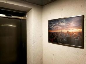 Vilnius apartment with stained glass